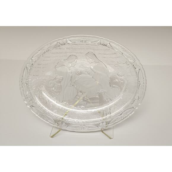 Mikasa Nativity Oval Glass Platter 9 Inches Holiday Tableware - Picture 1 of 5